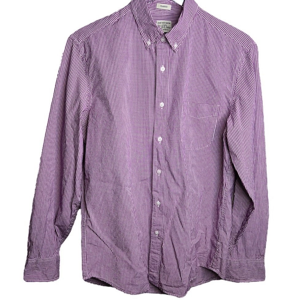 Men’s J.Crew Plaid Classic Stretch Long Sleeve Button Down Collared Top